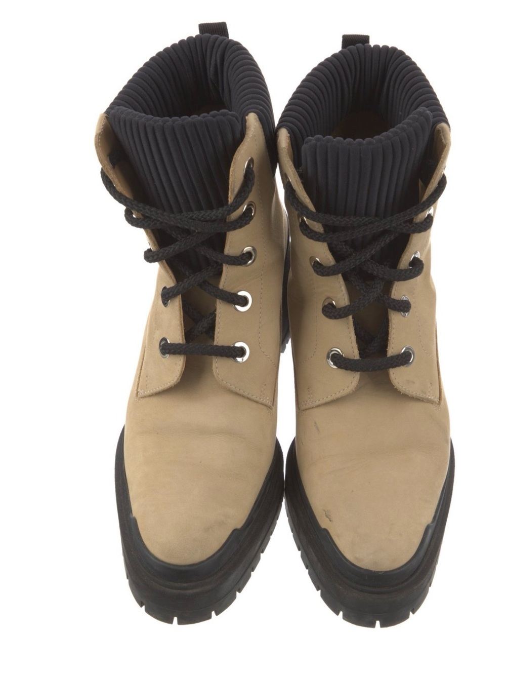 Hermes Beige and Black Women's Combat Boots